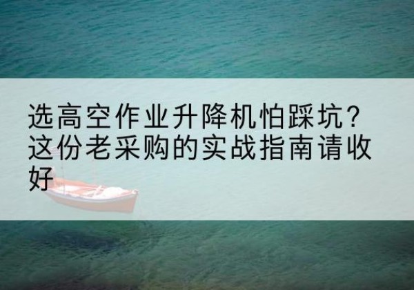 鹰潭高空作业升降机厂家推荐-选高空作业升降机怕踩坑？这份老采购的实战指南请收好